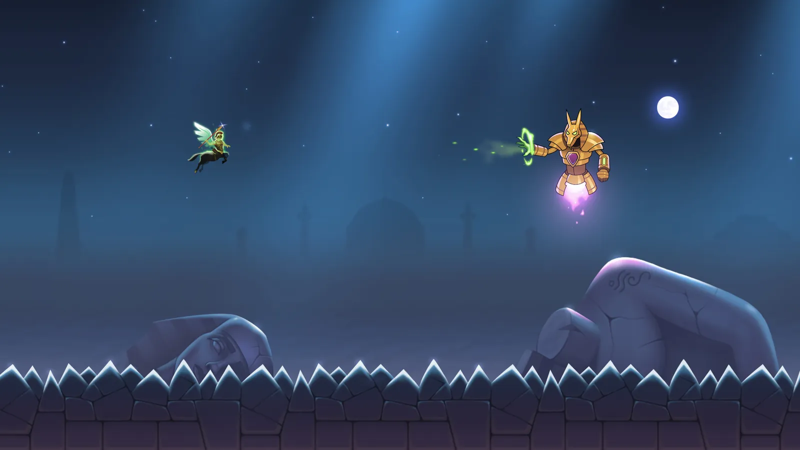 Bronze Hoof night stage over spikes
