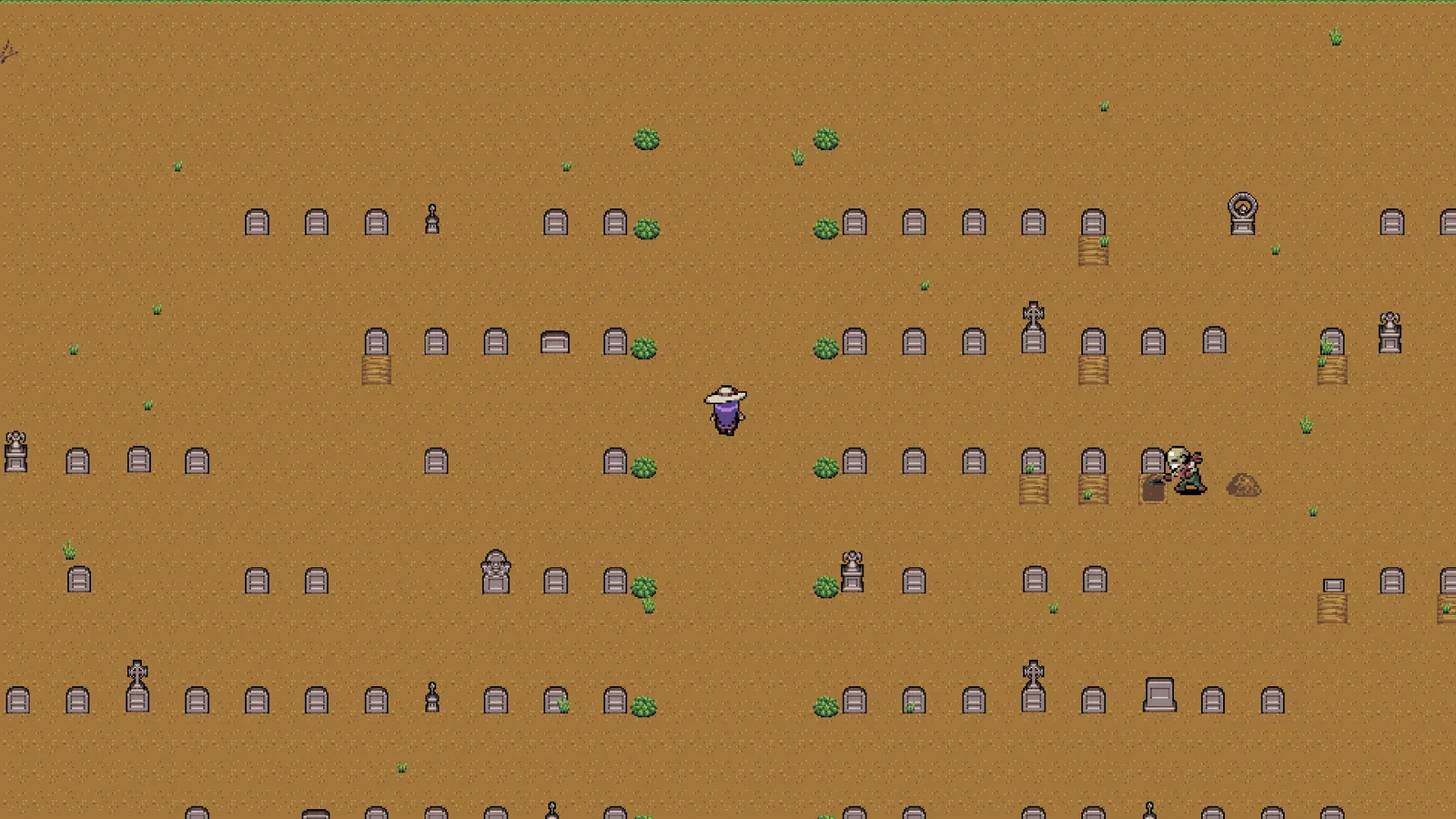 A dry field of unmarked graves