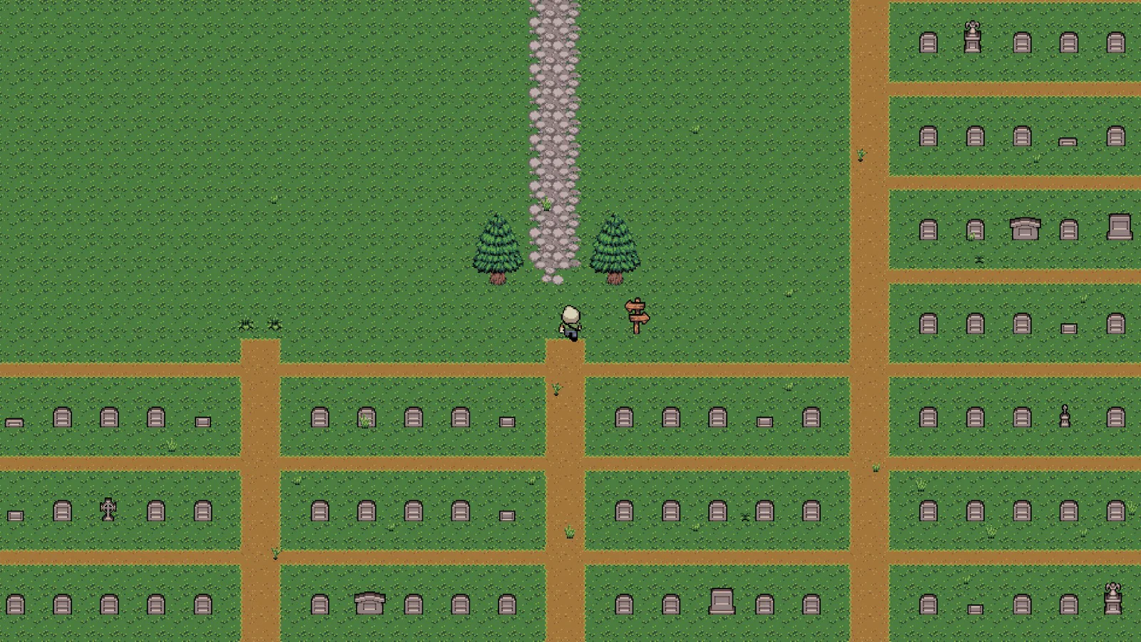 Fenced rows of graves in Welcome to Boon Hill