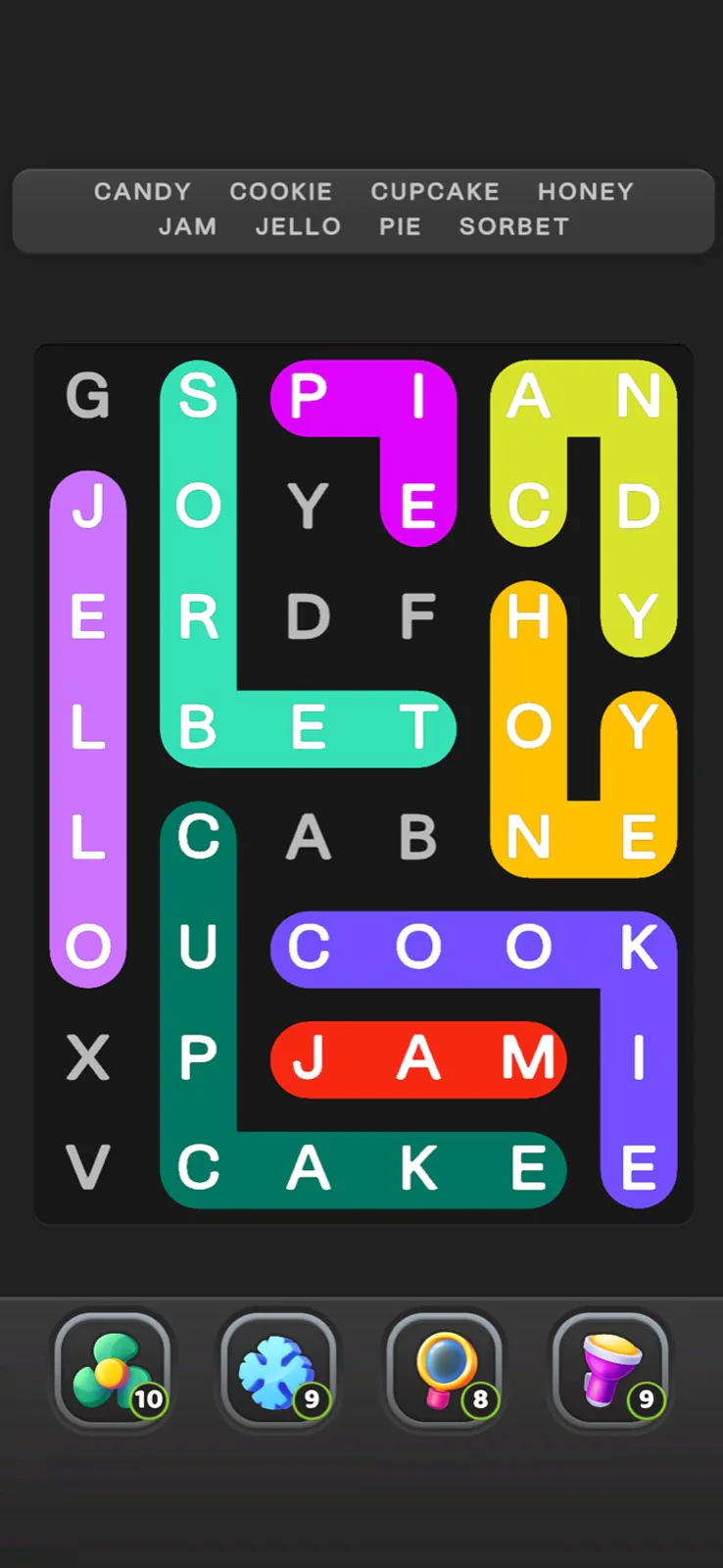 Word Bend game screen